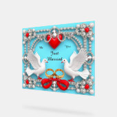 Elegante Trouwframe met Witte Duiven Acryl Bord (Hoek)