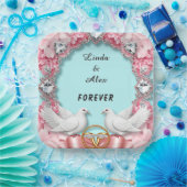 Elegante Trouwframe met Witte Duiven Papieren Bordje (Feest)