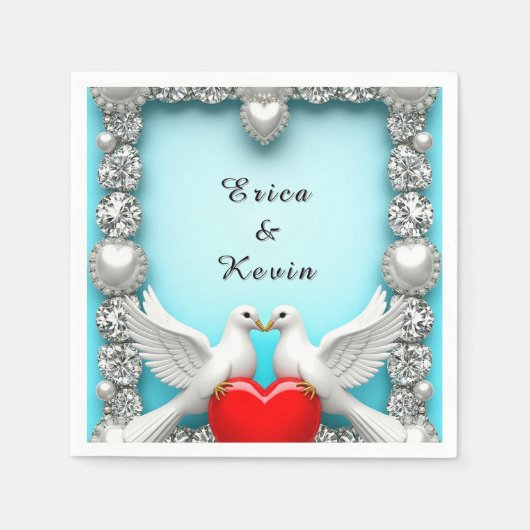 Elegante Trouwframe met Witte Duiven Servet (Voorkant)