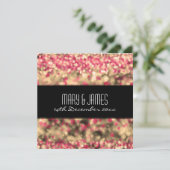 Elegante trouwfuchsia en gouden glinsterende licht kaart (Staand voorkant)