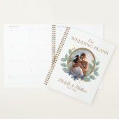 Elegante trouwgroen waterverf planner (Display)