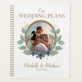 Elegante trouwgroen waterverf planner