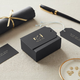 Elegante trouwinitiëlen Matte Zwart Goud ID1312 Cadeaulabel