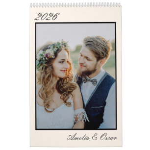 Elegante trouwjaar grote foto moderne portret kalender