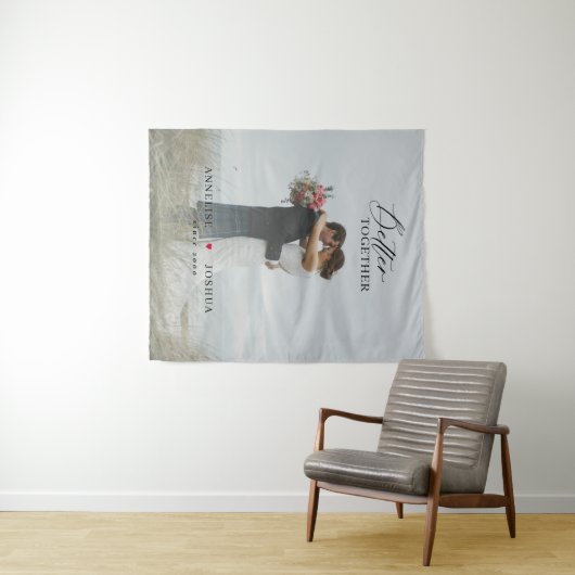 Elegante trouwjubelfoto van koppel wandkleed (In Situ (horizontaal))