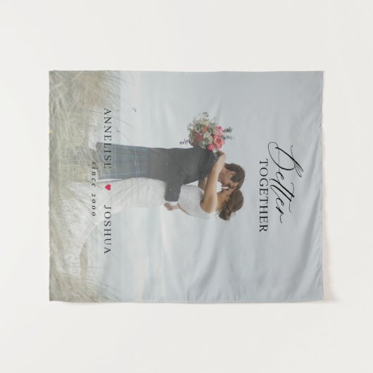 Elegante trouwjubelfoto van koppel wandkleed (Voorkant (horizontaal))