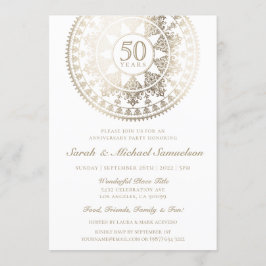 Elegante trouwjubileum uitnodigingen goud folie