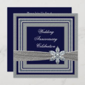 Elegante trouwjubileumfeestinvite kaart (Voorkant / Achterkant)