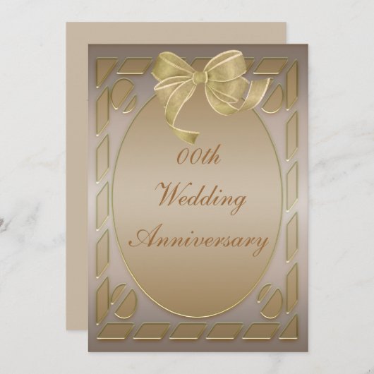 Elegante trouwjubileumfeestinvite kaart (Voorkant / Achterkant)