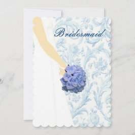Elegante Trouwjurk Blauwe Bruidsmeisje Kaart
