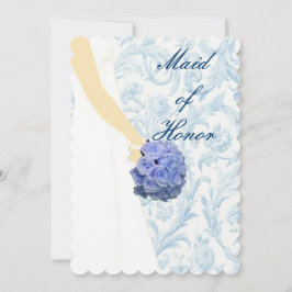 Elegante Trouwjurk Blauwe Trouwmeisje Kaart