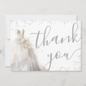 Elegante Trouwjurk Bruidsfeest Bedankkaart (Voorkant)