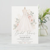 Elegante trouwjurk Bruidsfeest Kaart (Staand voorkant)