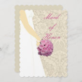 Elegante trouwjurk bruidsmeisje kaart (Voorkant / Achterkant)