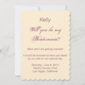 Elegante Trouwjurk Bruidsmeisje Kaart (Achterkant)