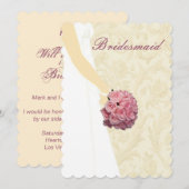 Elegante Trouwjurk Bruidsmeisje Kaart (Voorkant / Achterkant)