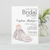 Elegante trouwjurk bruidsuitnodiging kaart (Staand voorkant)