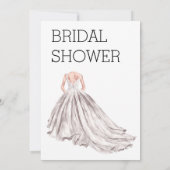 Elegante trouwjurk bruidsuitnodiging kaart (Achterkant)