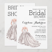 Elegante trouwjurk bruidsuitnodiging kaart (Voorkant / Achterkant)