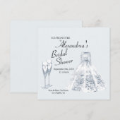 Elegante Trouwjurk Campagne Flute Bridal Kaart (Voorkant / Achterkant)