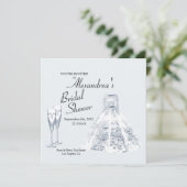 Elegante Trouwjurk Campagne Flute Bridal Kaart (Staand voorkant)