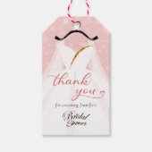 Elegante trouwjurk Dank u Vrijgezellenfeest Cadeaulabel (Voorkant)