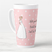 Elegante trouwjurk gelukkig vrijgezellenfeest latte mok (Linkerhoek)