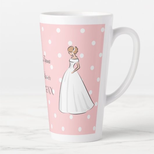 Elegante trouwjurk gelukkig vrijgezellenfeest latte mok (Rechts)