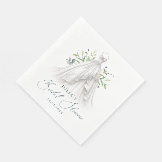 Elegante trouwjurk groen servet (Hoek)