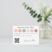 Elegante trouwjurk kleur kledingvoorschrift invoeg informatiekaartje (Staand voorkant)