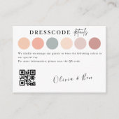 Elegante trouwjurk kleur kledingvoorschrift invoeg informatiekaartje (Voorkant)
