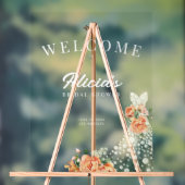 Elegante trouwjurk met bloemen welkom bruidsfeest acryl bord (Neutraal)