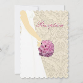 Elegante Trouwjurk Ontvangstkaart Kaart