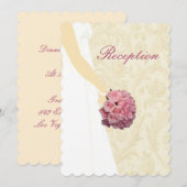 Elegante Trouwjurk Ontvangstkaart Kaart (Voorkant / Achterkant)