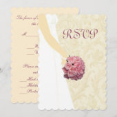 Elegante Trouwjurk Reactiekaart Kaart (Voorkant / Achterkant)