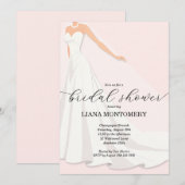 Elegante Trouwjurk Roze Bruidsfeest Kaart (Voorkant / Achterkant)