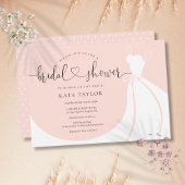 Elegante trouwjurk roze bruidsfeest kaart