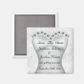 Elegante Trouwjurk Save The Date Magneet (Voorkant / Achterkant)