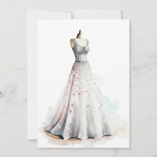 Elegante Trouwjurk Vrijgezellenfeest Kaart (Achterkant)