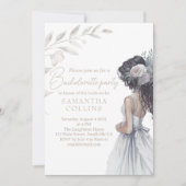 Elegante Trouwjurk Waterverf Bachelorette Party Kaart (Voorkant)