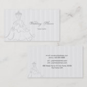 Elegante trouwjurk wit en grijs visitekaartje (Voorkant / Achterkant)