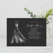 Elegante trouwjurk zwart Vrijgezellenfeest Kaart (Staand voorkant)