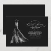 Elegante trouwjurk zwart Vrijgezellenfeest Kaart (Voorkant / Achterkant)