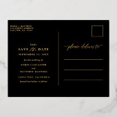 Elegante Trouwkaart - Black en Echt Goud Folie Uitnodiging Briefkaart (Achterkant)