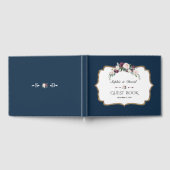 Elegante Trouwkaart Burgundy Roze Wit Bloemen Goud Gastenboek (Volledig)