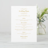 Elegante Trouwkaart Calligrafie Chic Goud Witte Ee Menu (Staand voorkant)