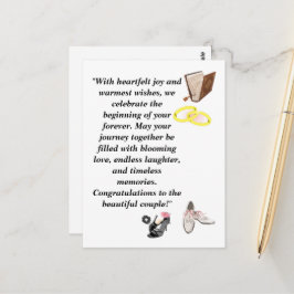 Elegante Trouwkaart – Chic Zwarte Hakken met Roze  Briefkaart