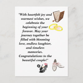 Elegante Trouwkaart – Chic Zwarte Hakken met Roze Briefkaart
