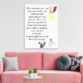 Elegante Trouwkaart – Chic Zwarte Hakken met Roze Canvas Afdruk (Insitu (Woonkamer))