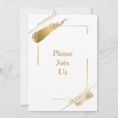 Elegante trouwkaart, eenvoudig goud kaart (Achterkant)